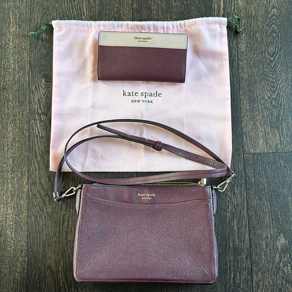 Kate Spade Crossbody with Wallet     Color: Deep Plum